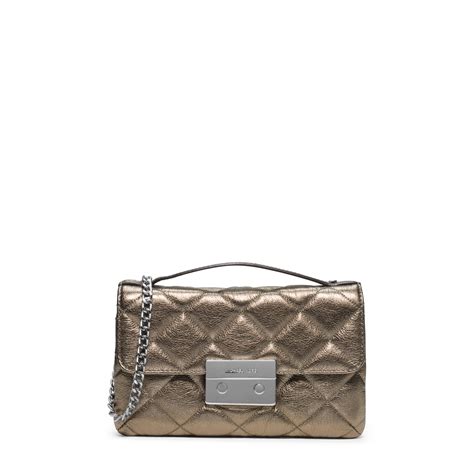 michael kors crossbody metallic sloan small leather